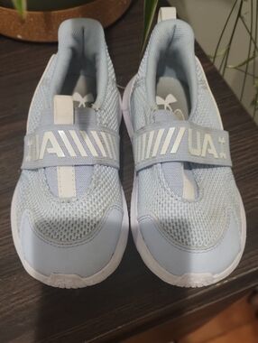 Under Armour Kids Light Blue Slip-On Mesh Sneakers
